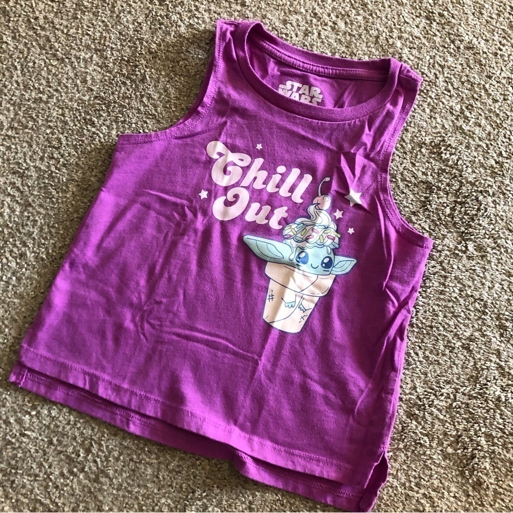 Star Wars "The Child" purple cotton Graphic tank top in size S